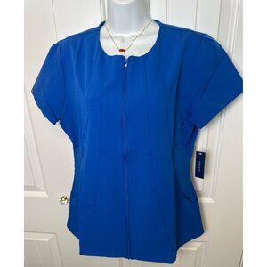 Jaanuu Princess Full Zip Scrub Top in Royal Blue, NWT, Medium